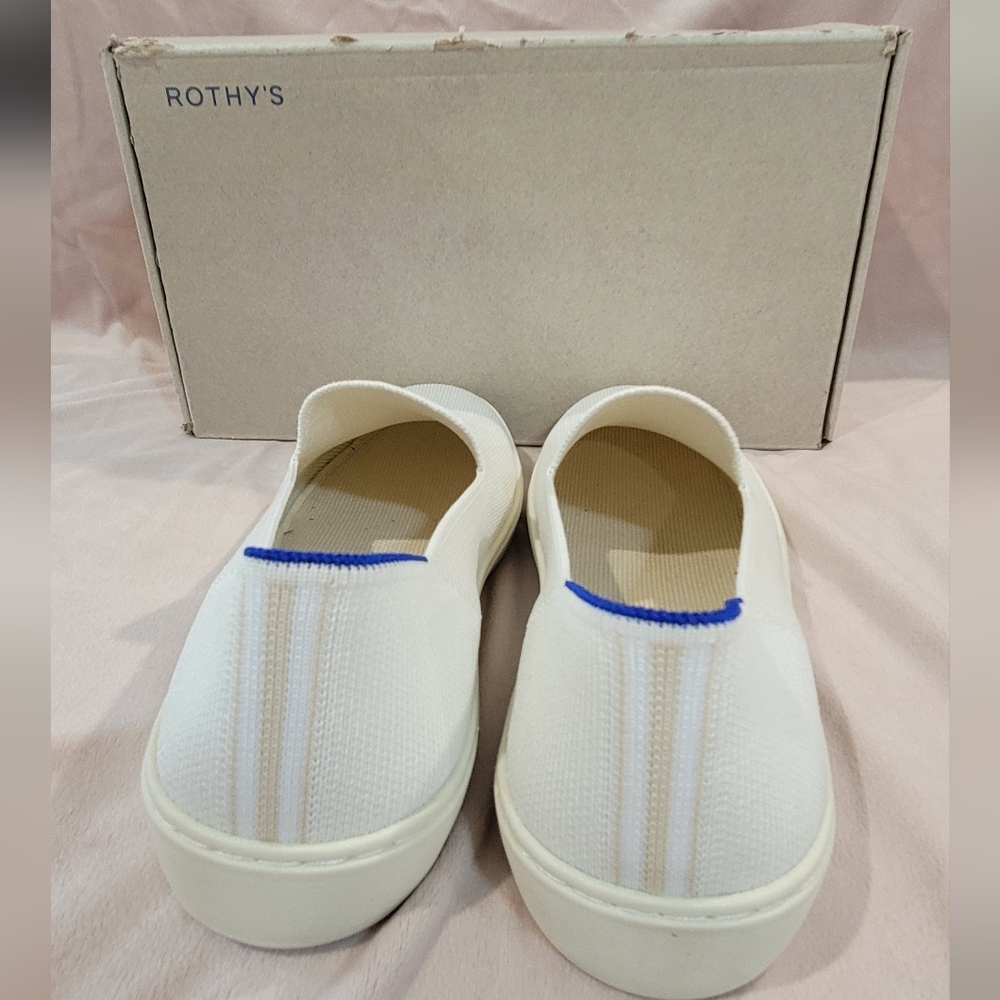 Rothy's Women's White and Blue Slip-On Sneakers - Picture 3 of 8